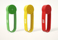 Stretch band set: green light, yellow medium, red heavy (illustration)