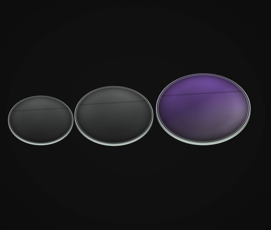 XT Optic glass lenses in three housing sizes: 29, 35 and 41-42 mm (illustration)